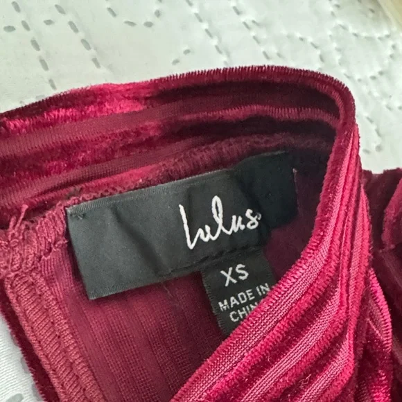 LULUS Always Alluring Burgundy Striped Velvet Cutout Bustier Bodysuit XS - Picture 8 of 12
